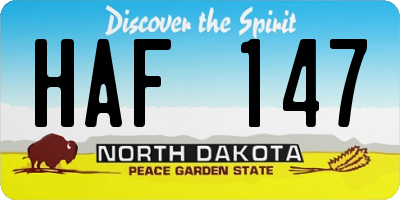 ND license plate HAF147