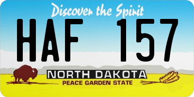 ND license plate HAF157