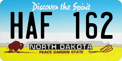 ND license plate HAF162
