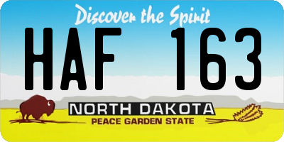 ND license plate HAF163
