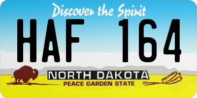 ND license plate HAF164