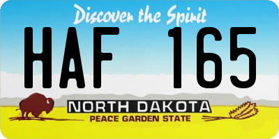 ND license plate HAF165