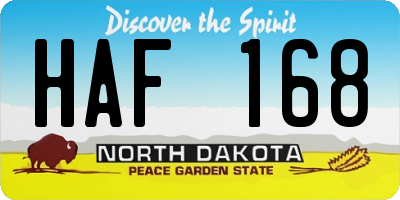 ND license plate HAF168