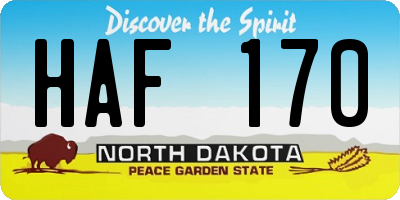 ND license plate HAF170