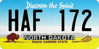 ND license plate HAF172