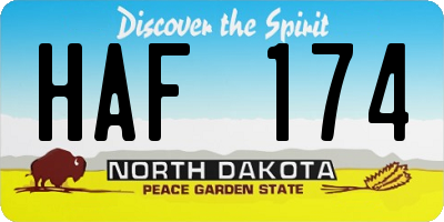 ND license plate HAF174