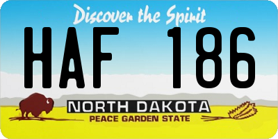 ND license plate HAF186