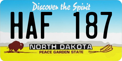 ND license plate HAF187