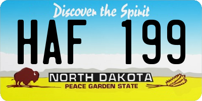 ND license plate HAF199