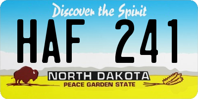 ND license plate HAF241