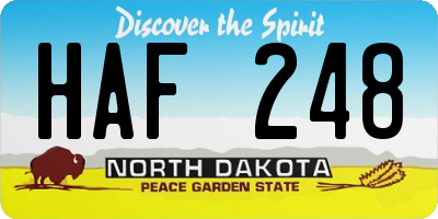 ND license plate HAF248