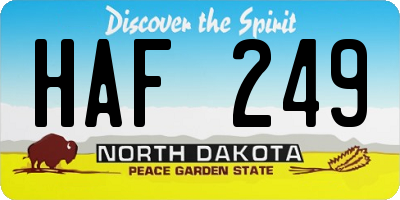 ND license plate HAF249