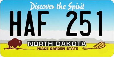 ND license plate HAF251