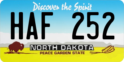 ND license plate HAF252