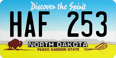 ND license plate HAF253