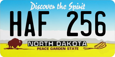 ND license plate HAF256