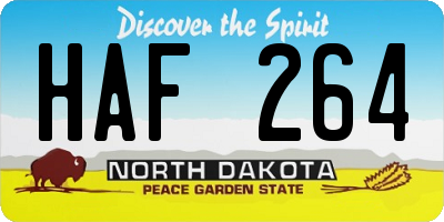 ND license plate HAF264