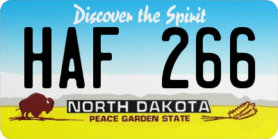 ND license plate HAF266