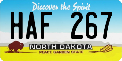 ND license plate HAF267