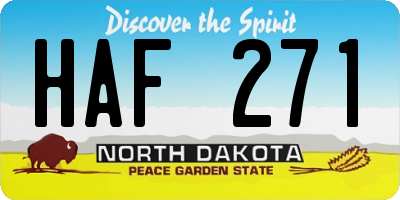 ND license plate HAF271