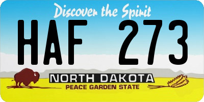 ND license plate HAF273