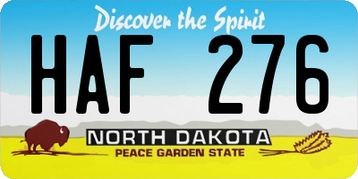 ND license plate HAF276