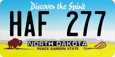 ND license plate HAF277