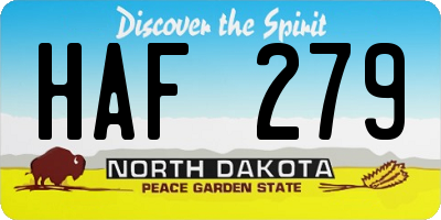 ND license plate HAF279