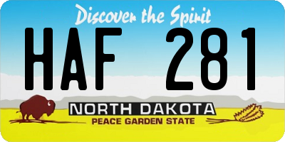 ND license plate HAF281