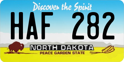 ND license plate HAF282