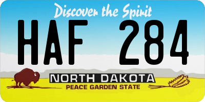 ND license plate HAF284