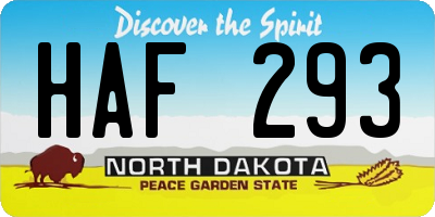 ND license plate HAF293