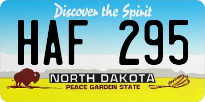 ND license plate HAF295