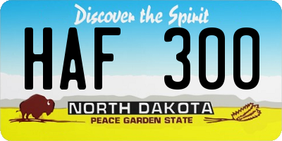 ND license plate HAF300