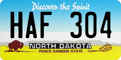 ND license plate HAF304