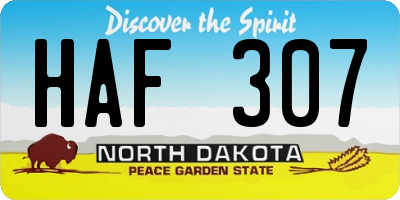 ND license plate HAF307