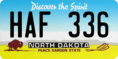 ND license plate HAF336