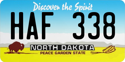 ND license plate HAF338