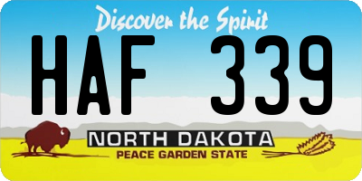 ND license plate HAF339
