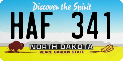 ND license plate HAF341