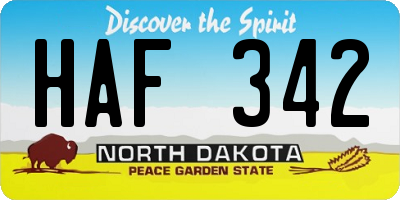 ND license plate HAF342