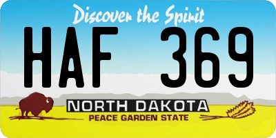 ND license plate HAF369