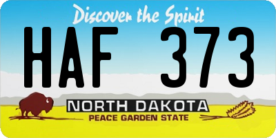 ND license plate HAF373