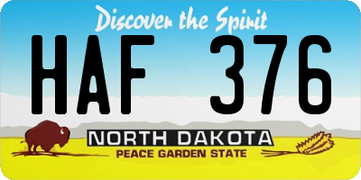 ND license plate HAF376