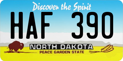 ND license plate HAF390