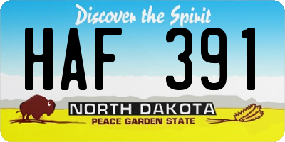 ND license plate HAF391