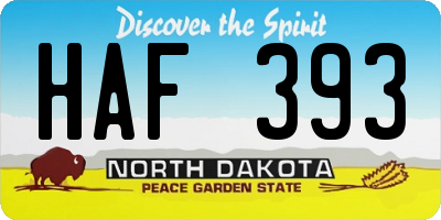 ND license plate HAF393