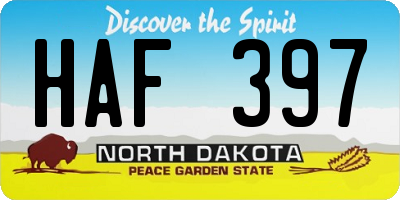 ND license plate HAF397
