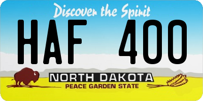 ND license plate HAF400