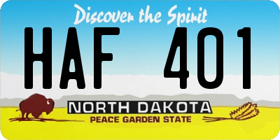 ND license plate HAF401